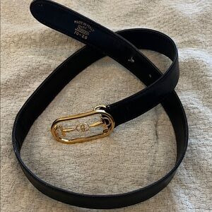 Gucci Black Belt with Gold Accent